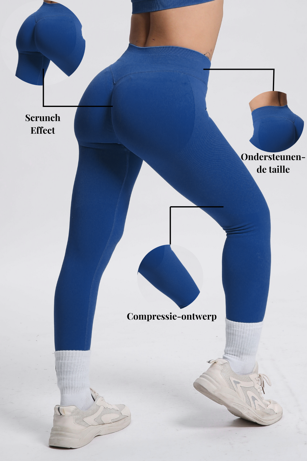 Beau | Premium High Performance Scunch Legging - Donkerblauw