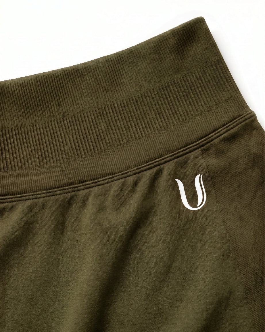Luna | Premium Seamless Scrunch Short - Groen