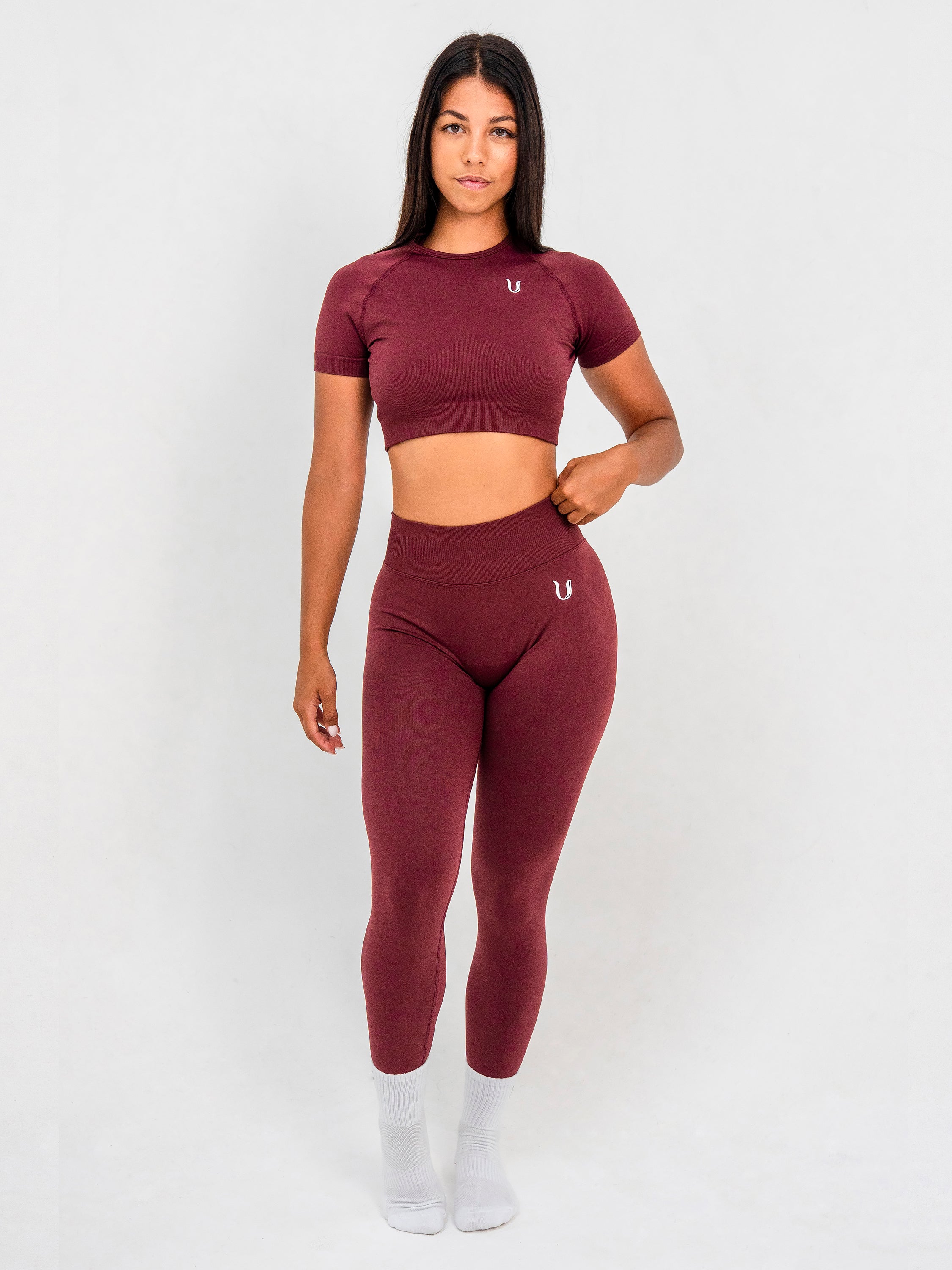 Luna | Premium Seamless Crop Top - Wijnrood