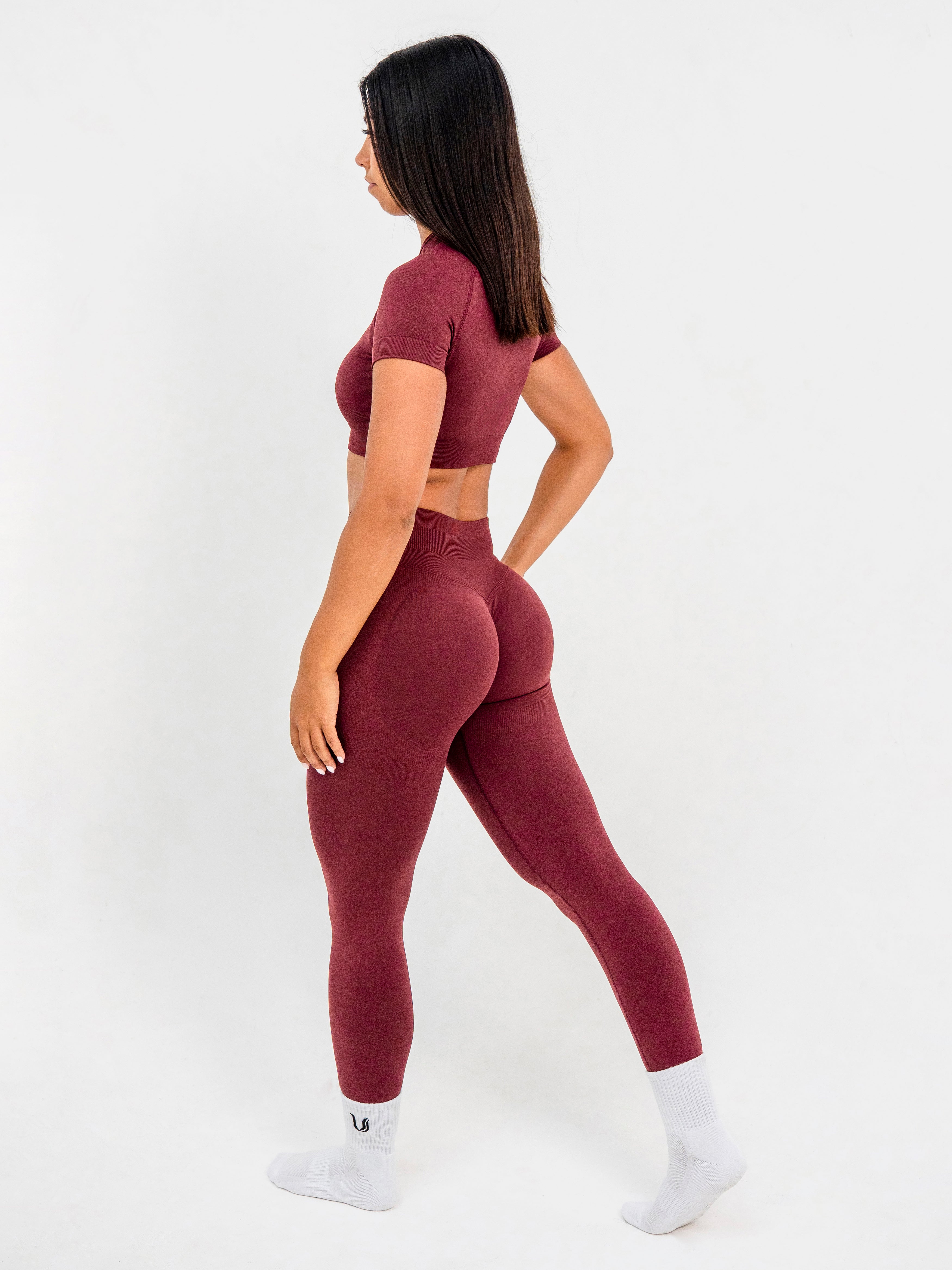 Luna | Premium Seamless Scrunch Legging - Wijnrood