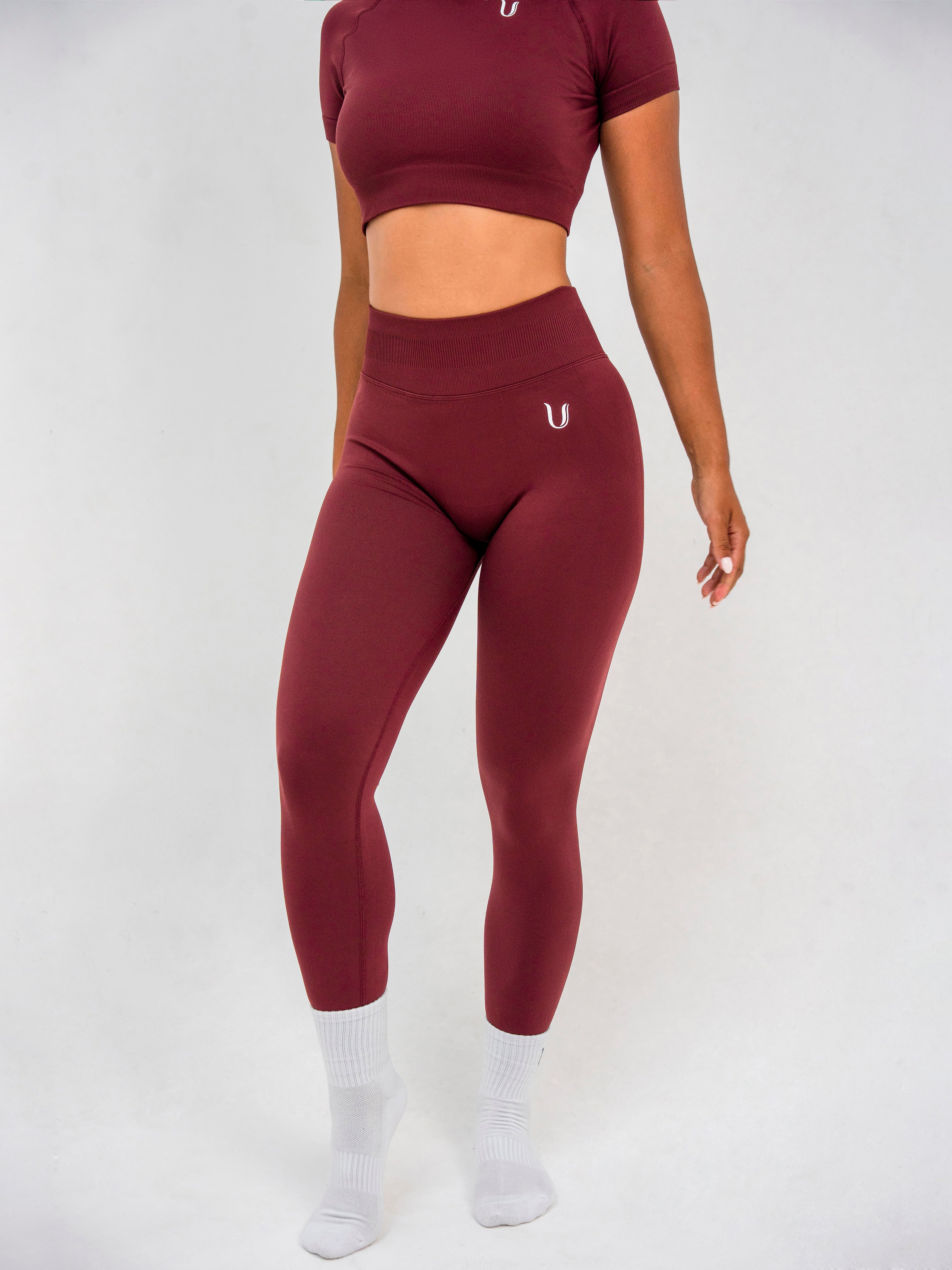 Luna | Premium Seamless Scrunch Legging - Wijnrood