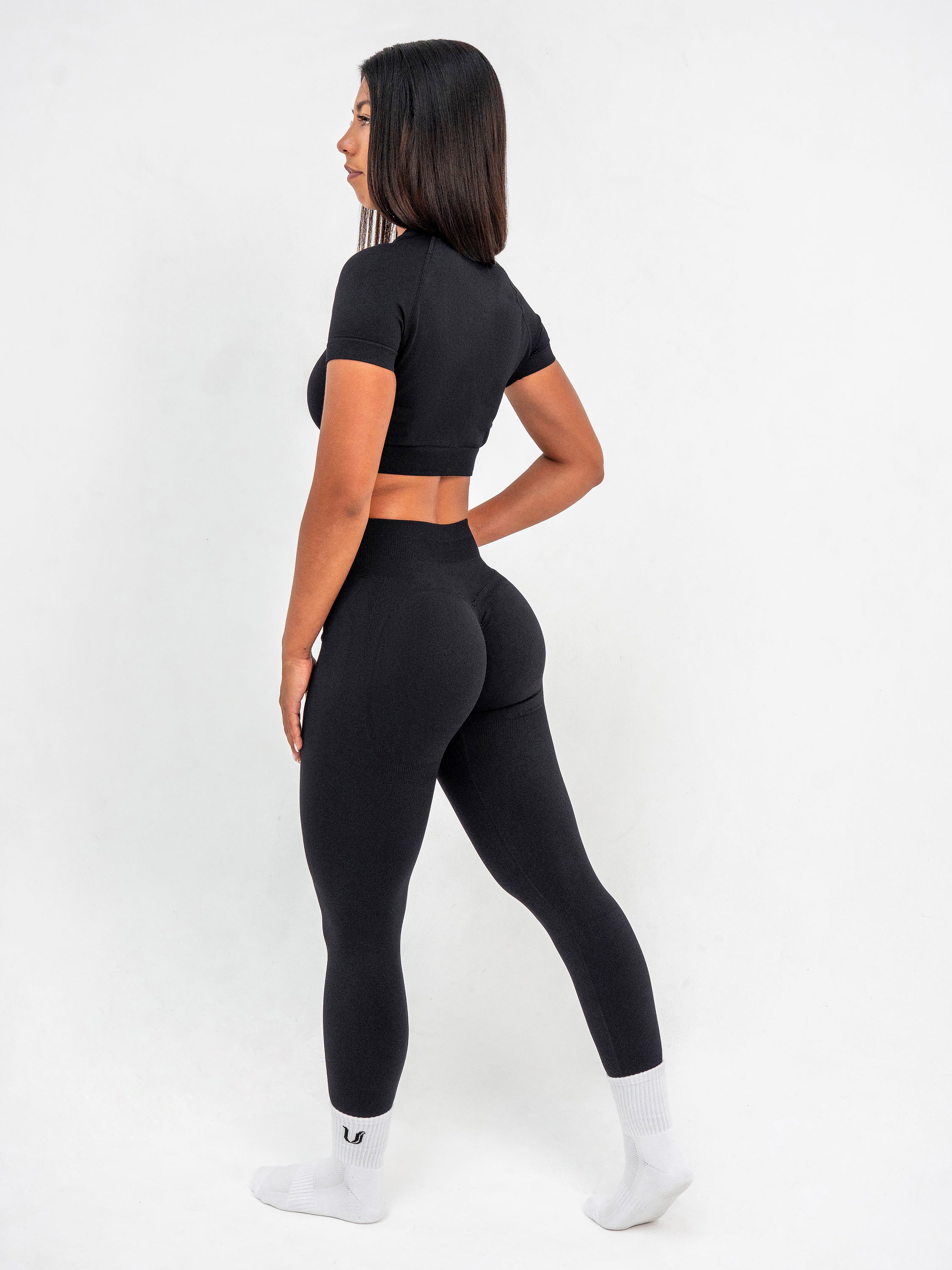 Luna | Premium Seamless Crop Top - Zwart