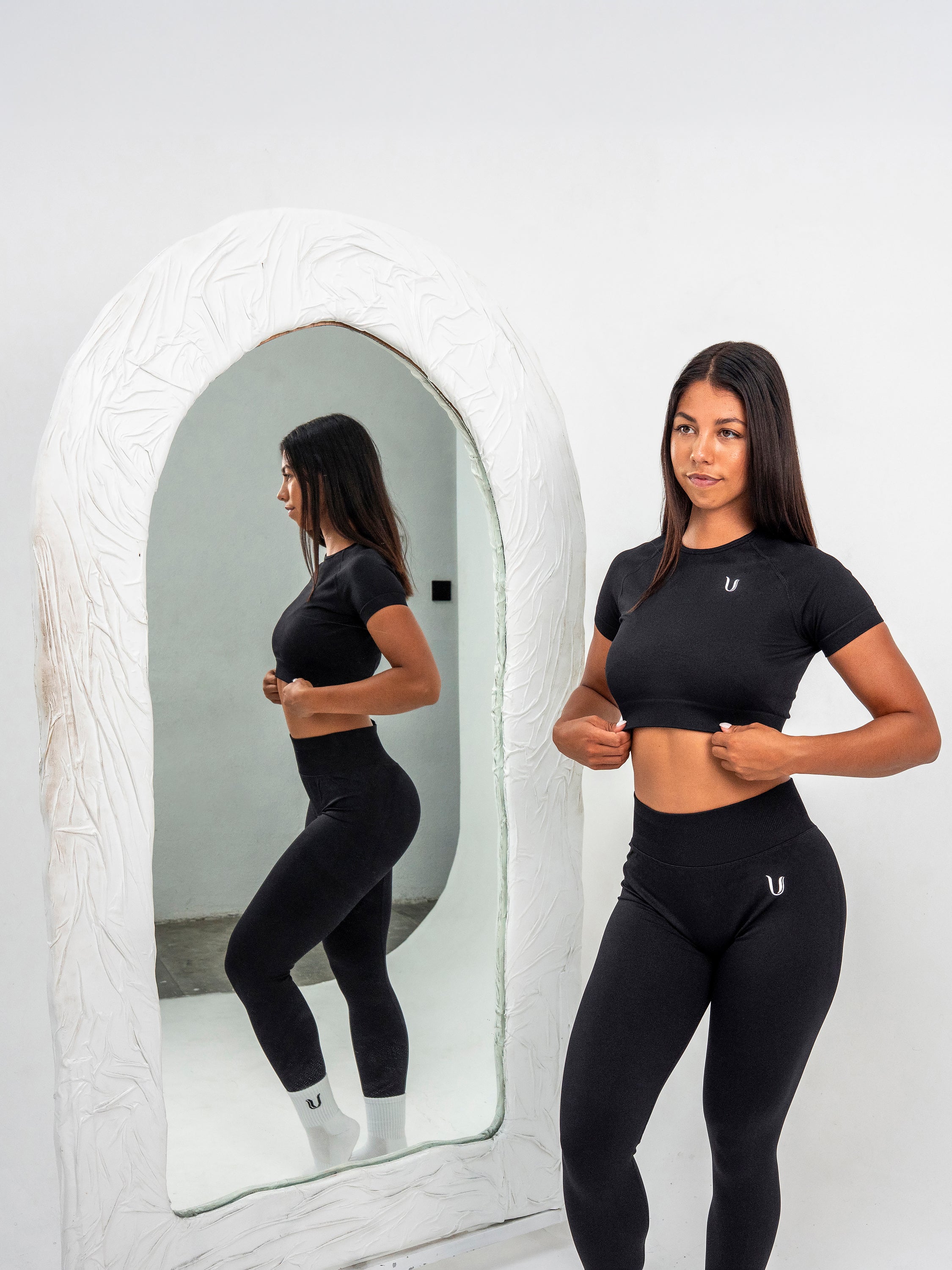 Luna | Premium Seamless Crop Top - Zwart