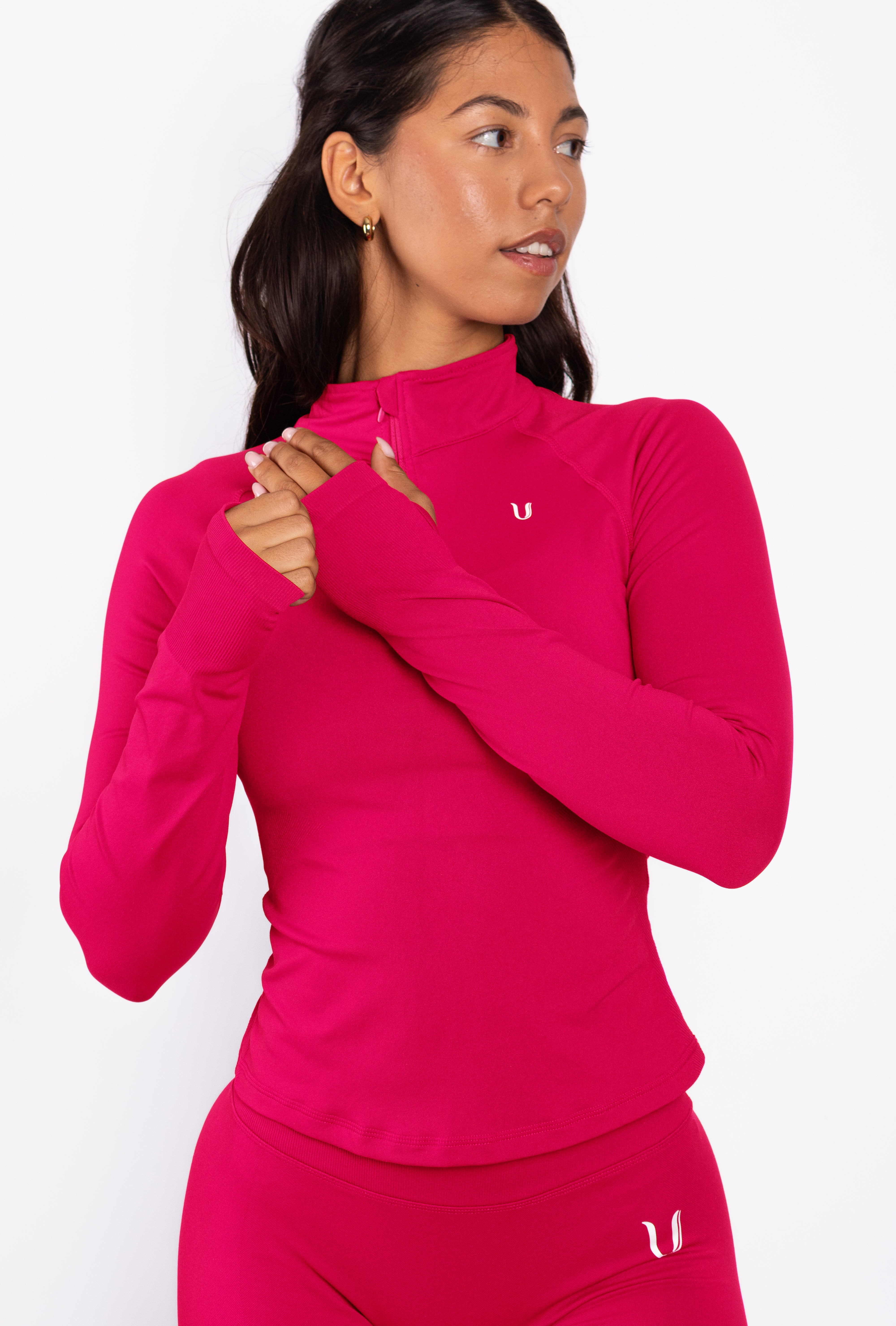 Beau | Top Demi-Zip Manches Longues - Framboise