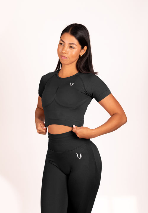 Leonie Top Shirt Zwart - Dames sportkleding | Ultimate Gainz
