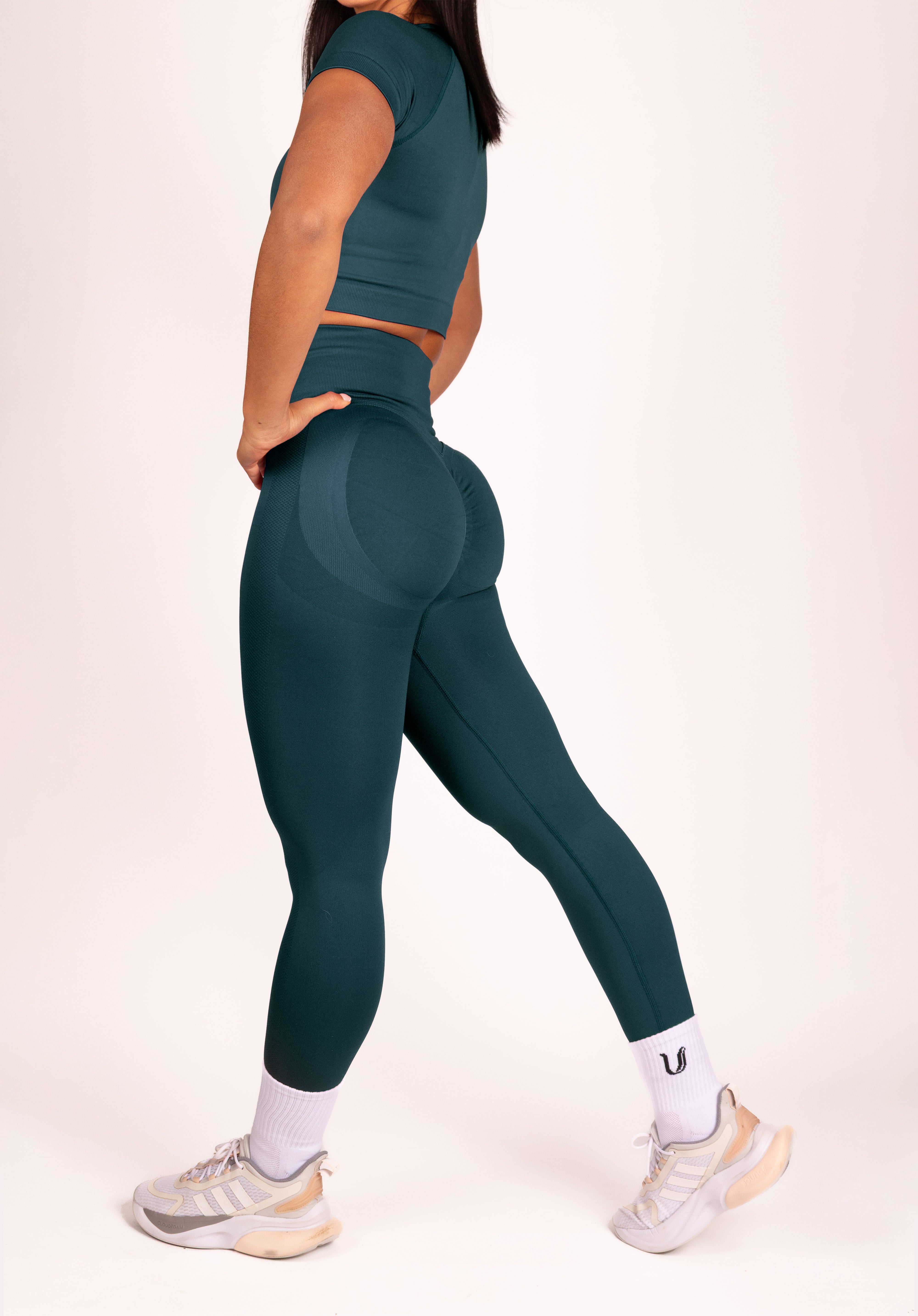 Leonie Premium Scrunch Legging Blauwgroen - Dames sportkleding afbeelding 6