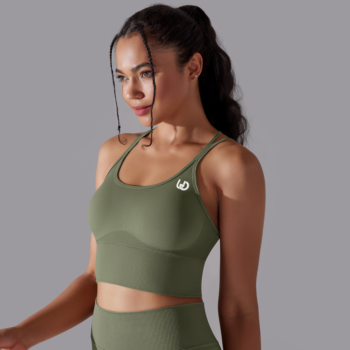 Daisy | Strap Sport Bra - Olijf Groen