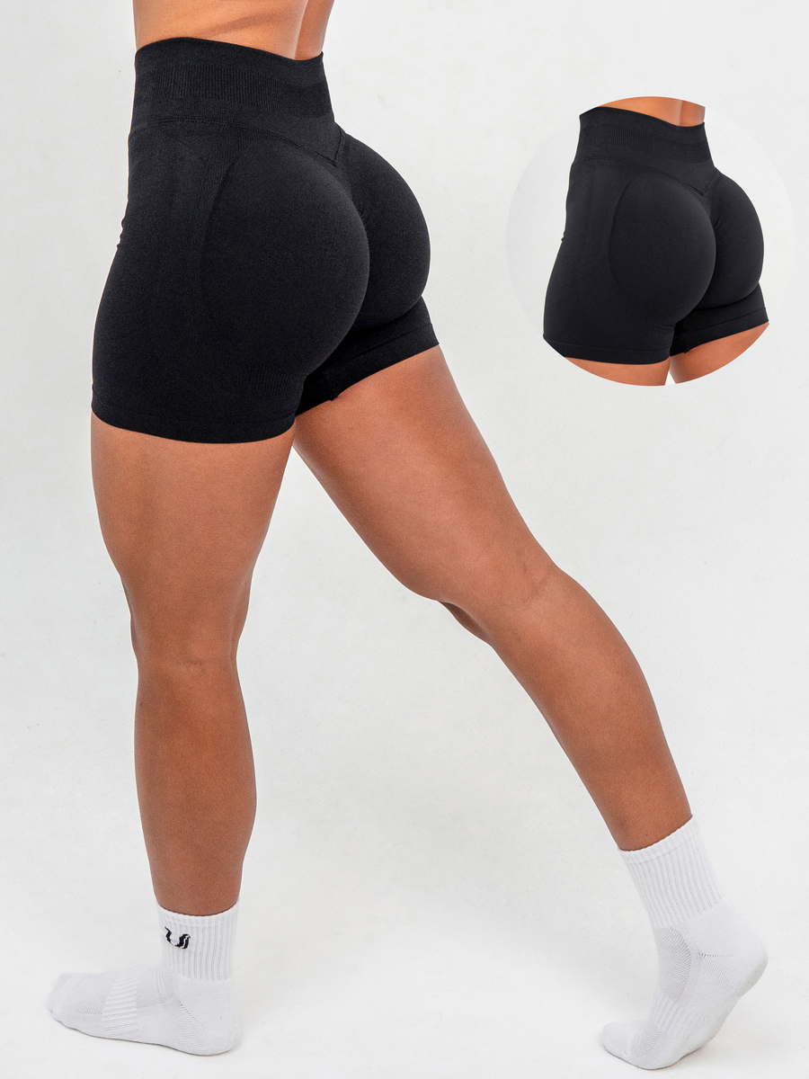 Luna | Premium Seamless Scrunch Short - Noir