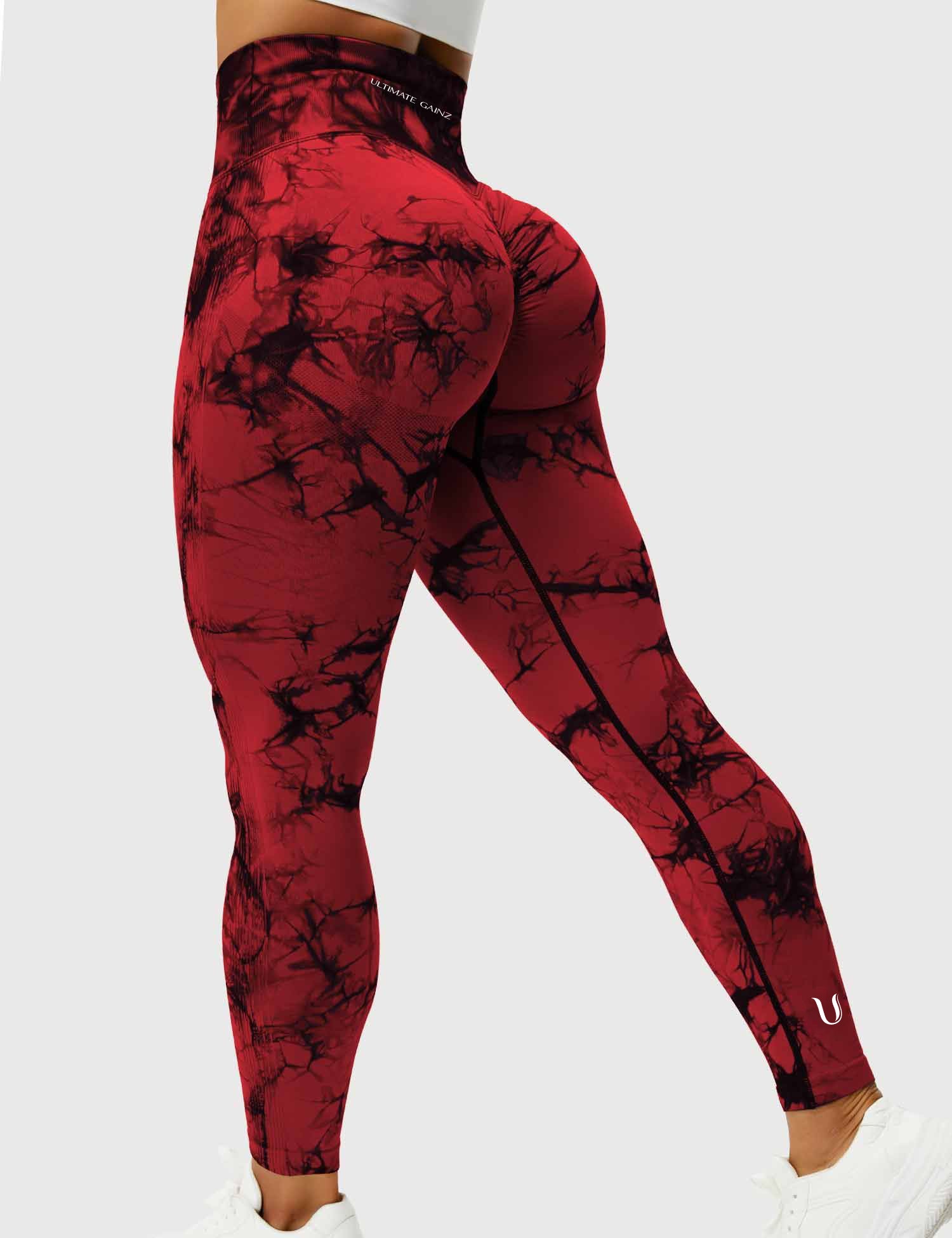 Aimy | Tie Dye Legging Scrunch - Rood