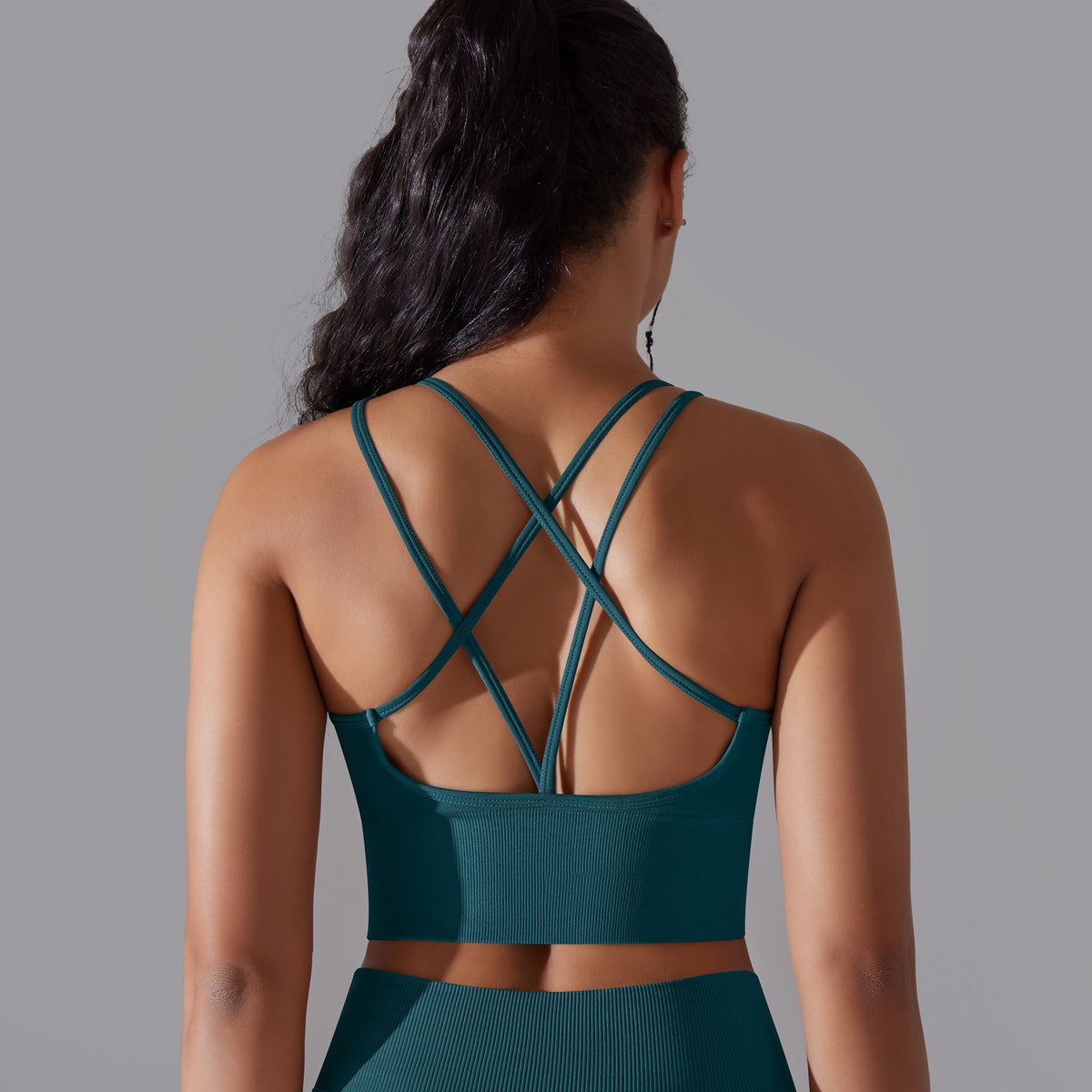 Daisy | Strap Sport Bra - Donker Groen