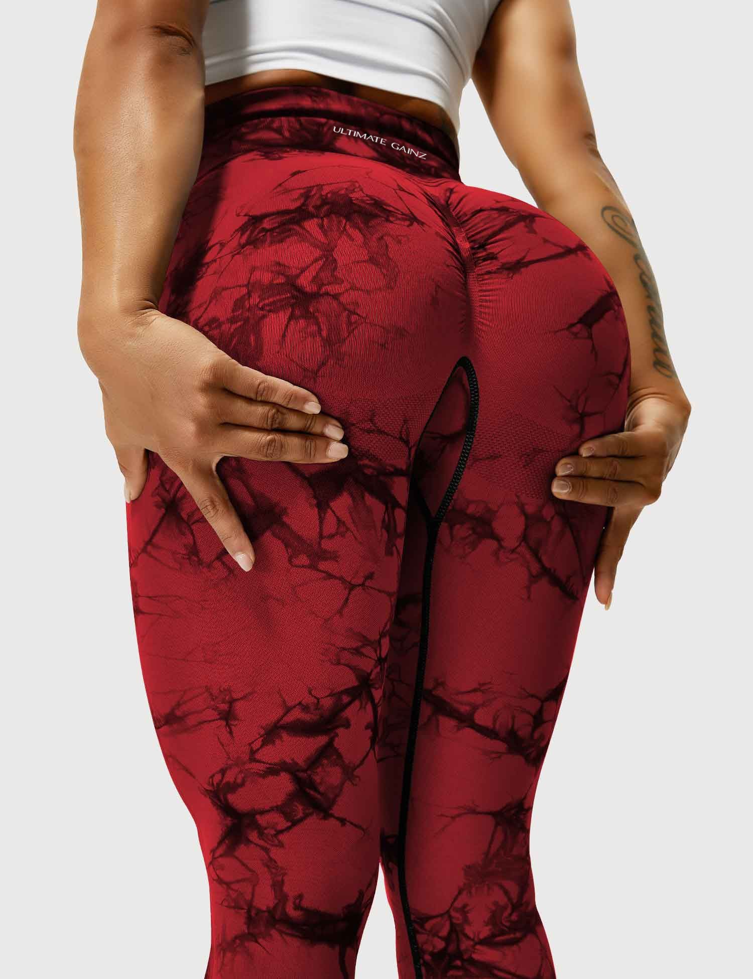 Aimy | Tie Dye Leggings Scrunch - Rot