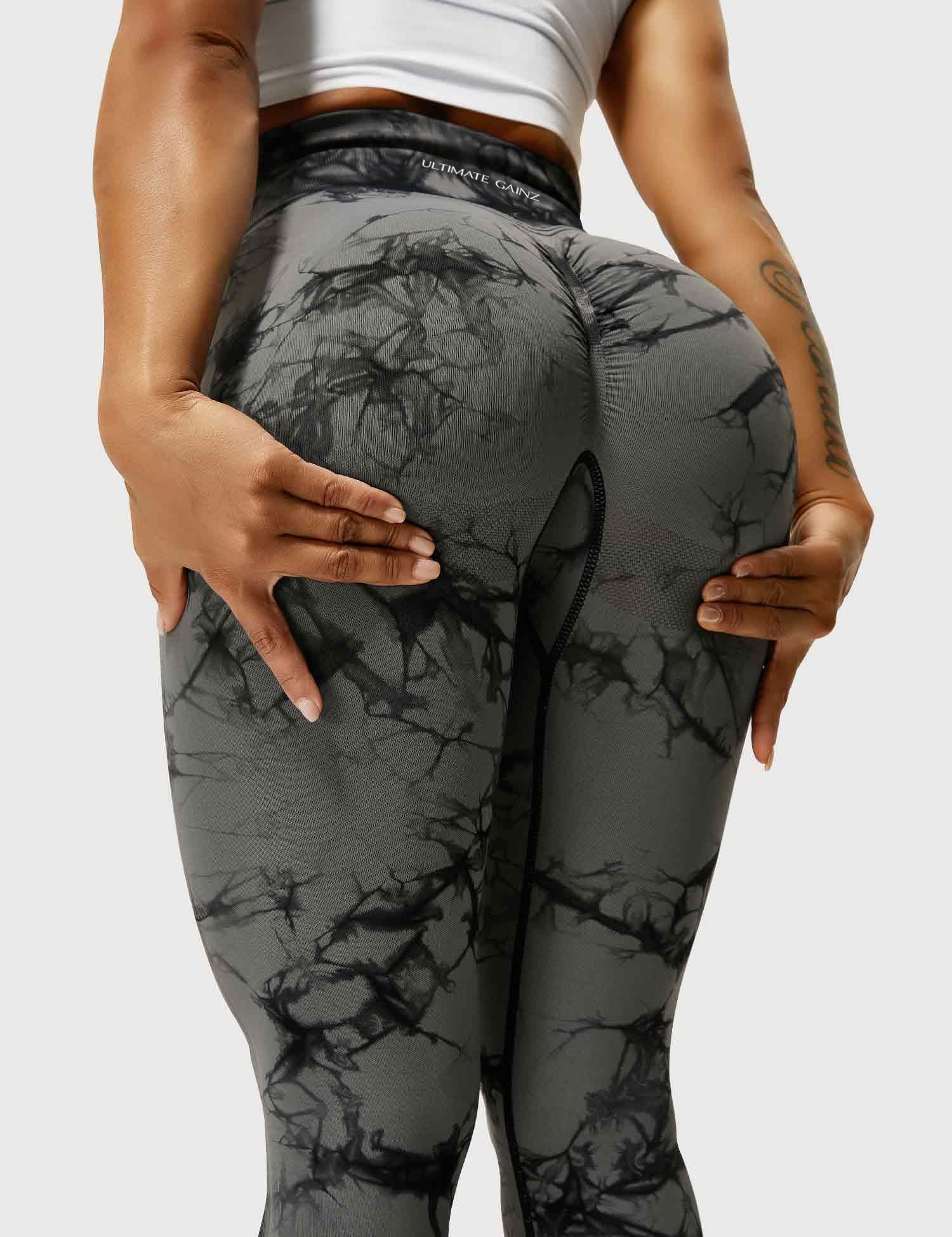 Aimy | Tie Dye Leggings Scrunch - Dunkelgrau