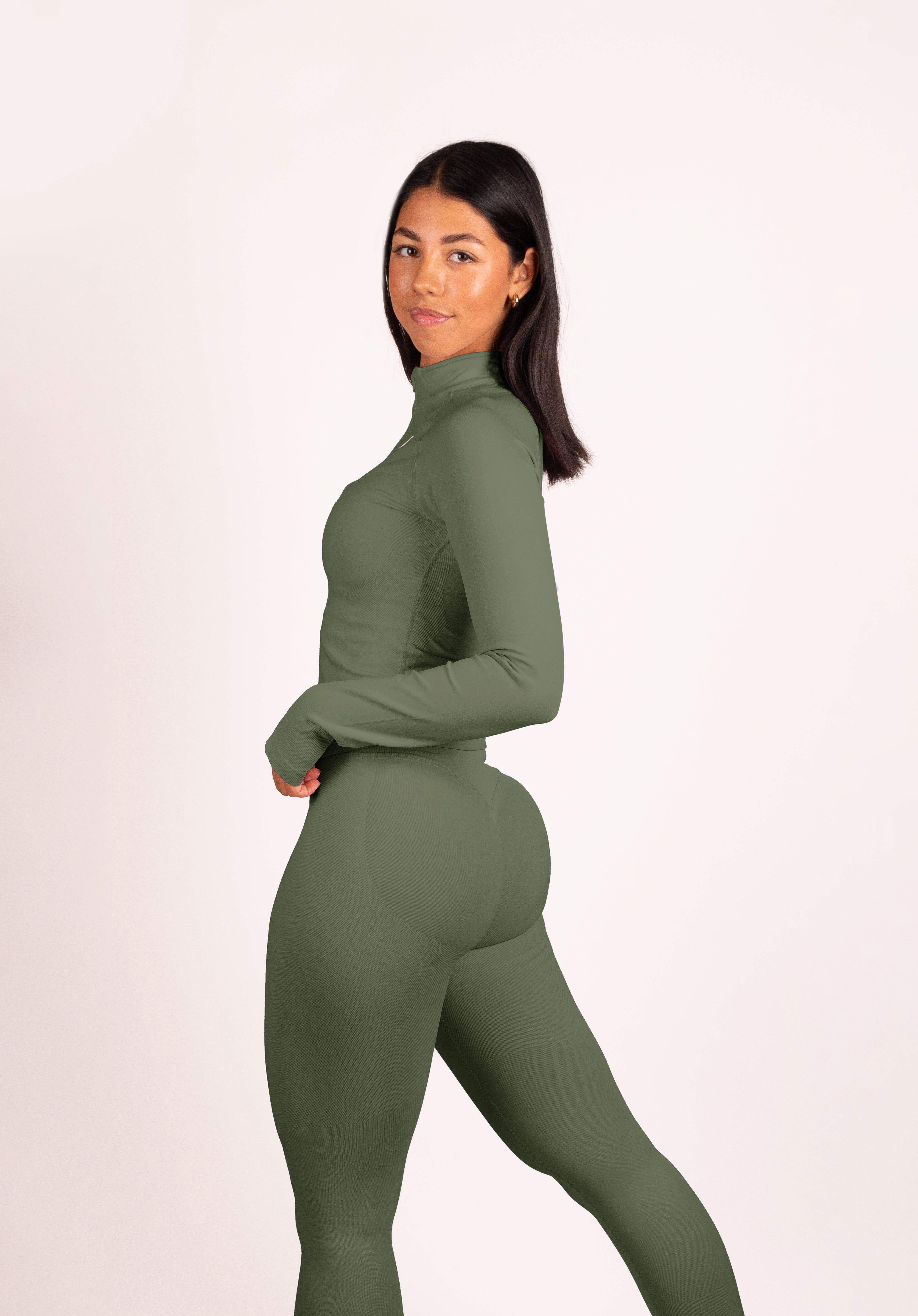Beau | Premium High Performance Scrunch Leggings - Green