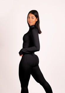 Beau Half Zip Lange Mouwen Top Zwart - Dames sportkleding afbeelding 6