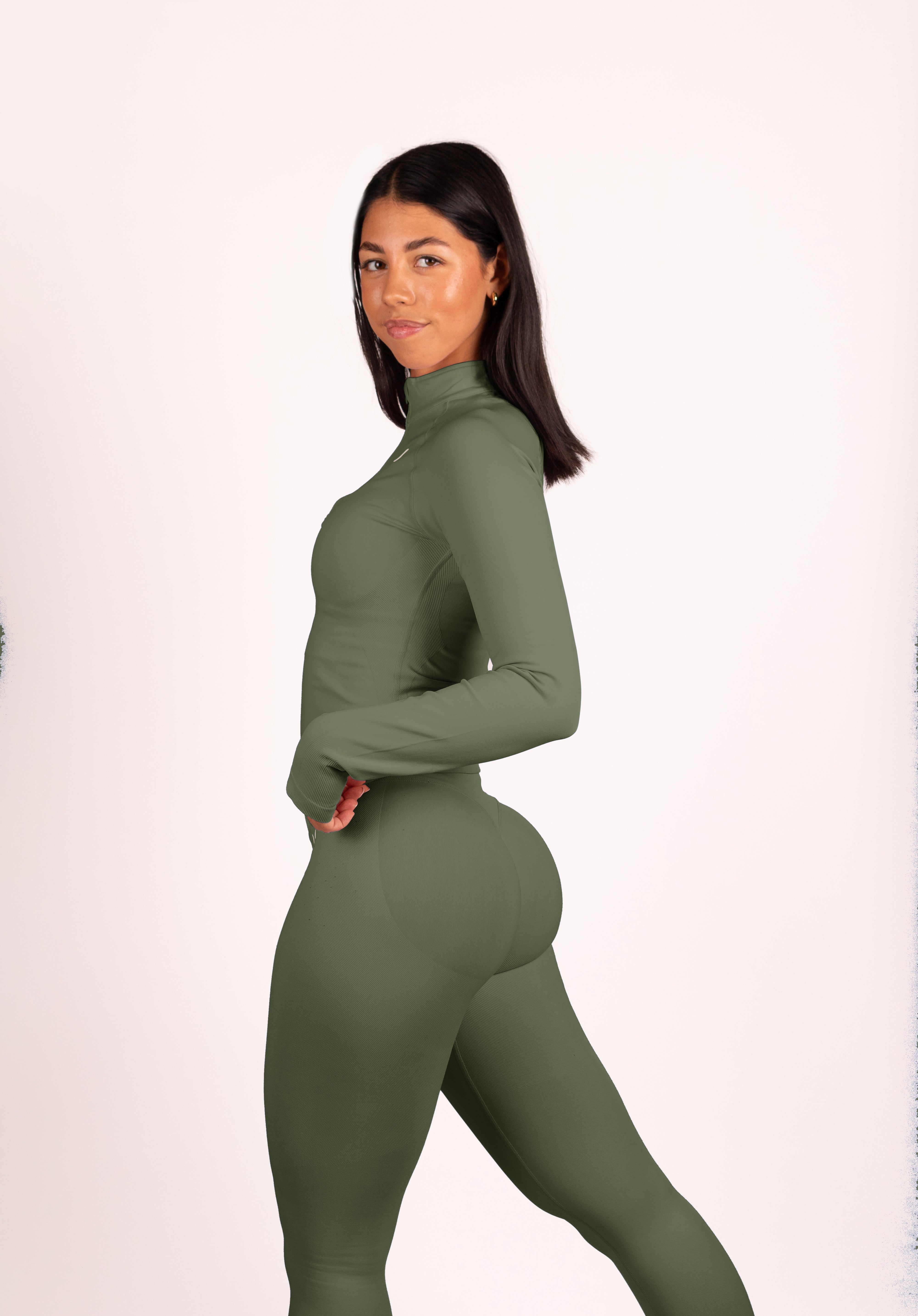 Beau | Premium High Performance Scrunch Leggings - Green