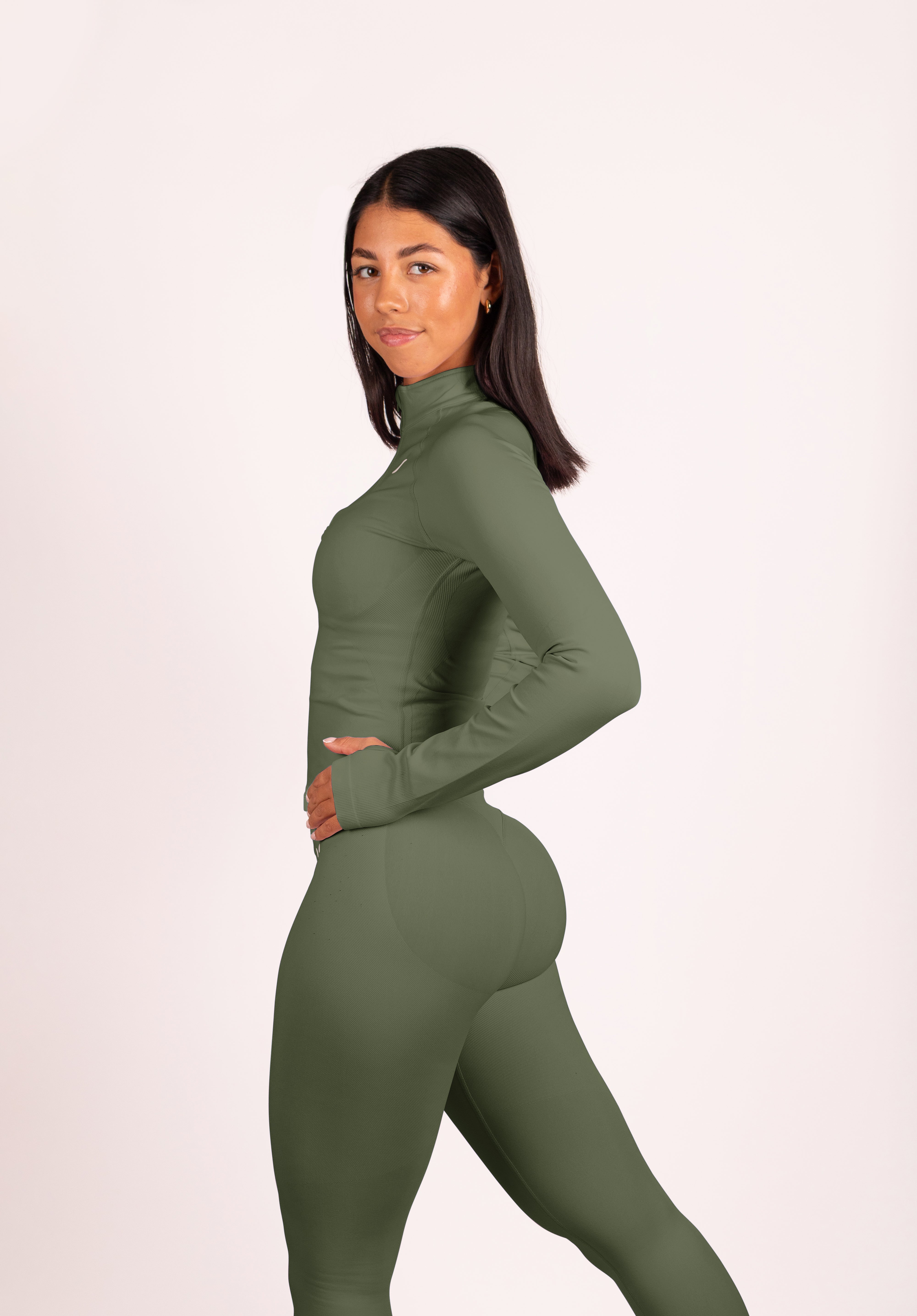 Beau | Premium High Performance Scrunch Leggings - Green