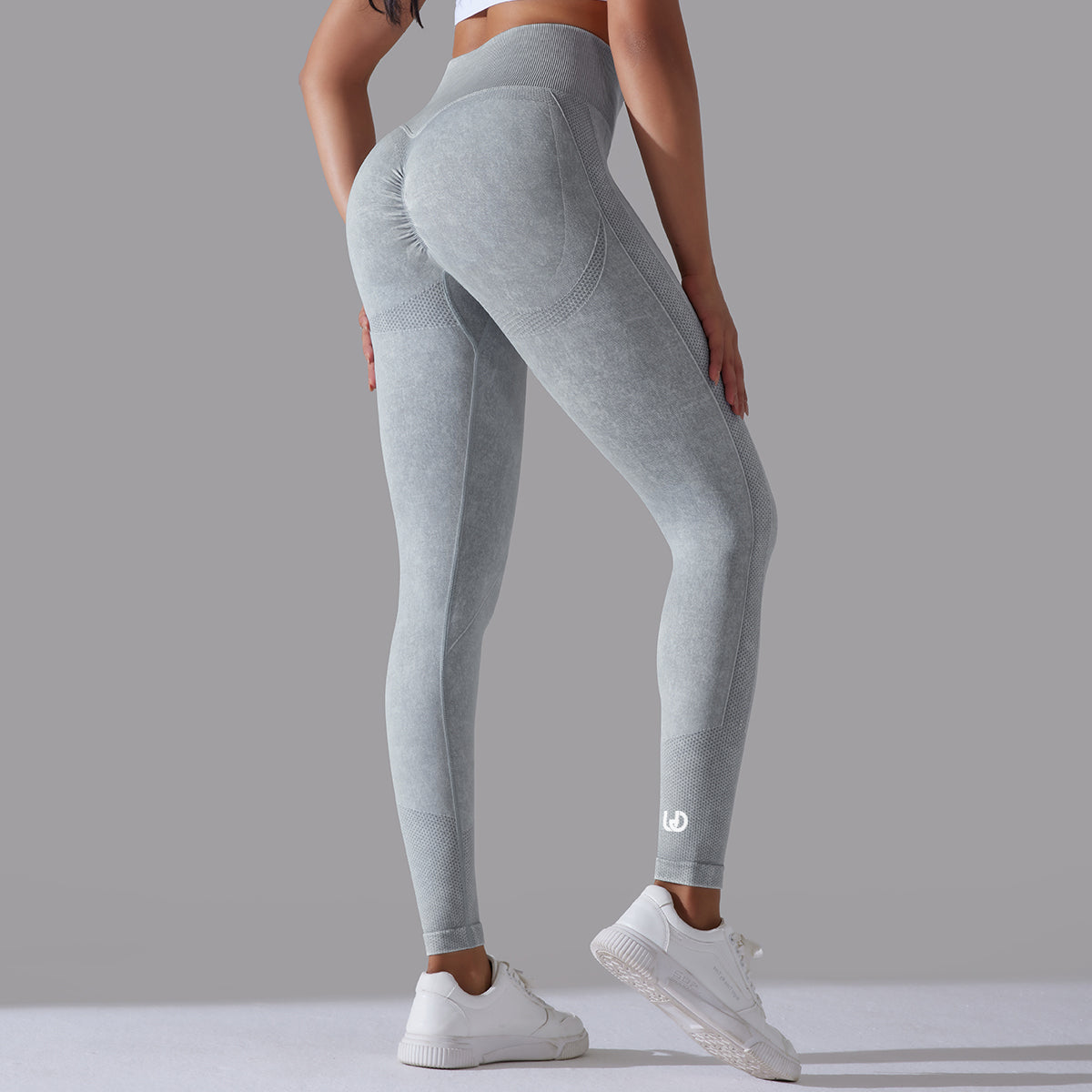 Jane | Legging Scrunch Patronen - Lichtgrijs