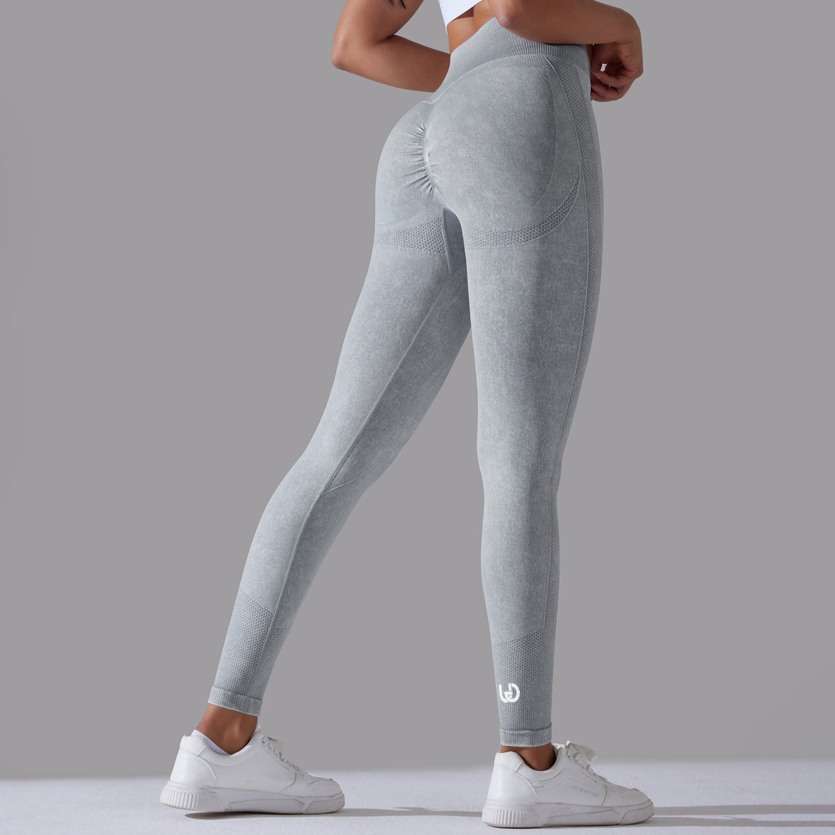 Jane | Legging Scrunch Patronen - Lichtgrijs