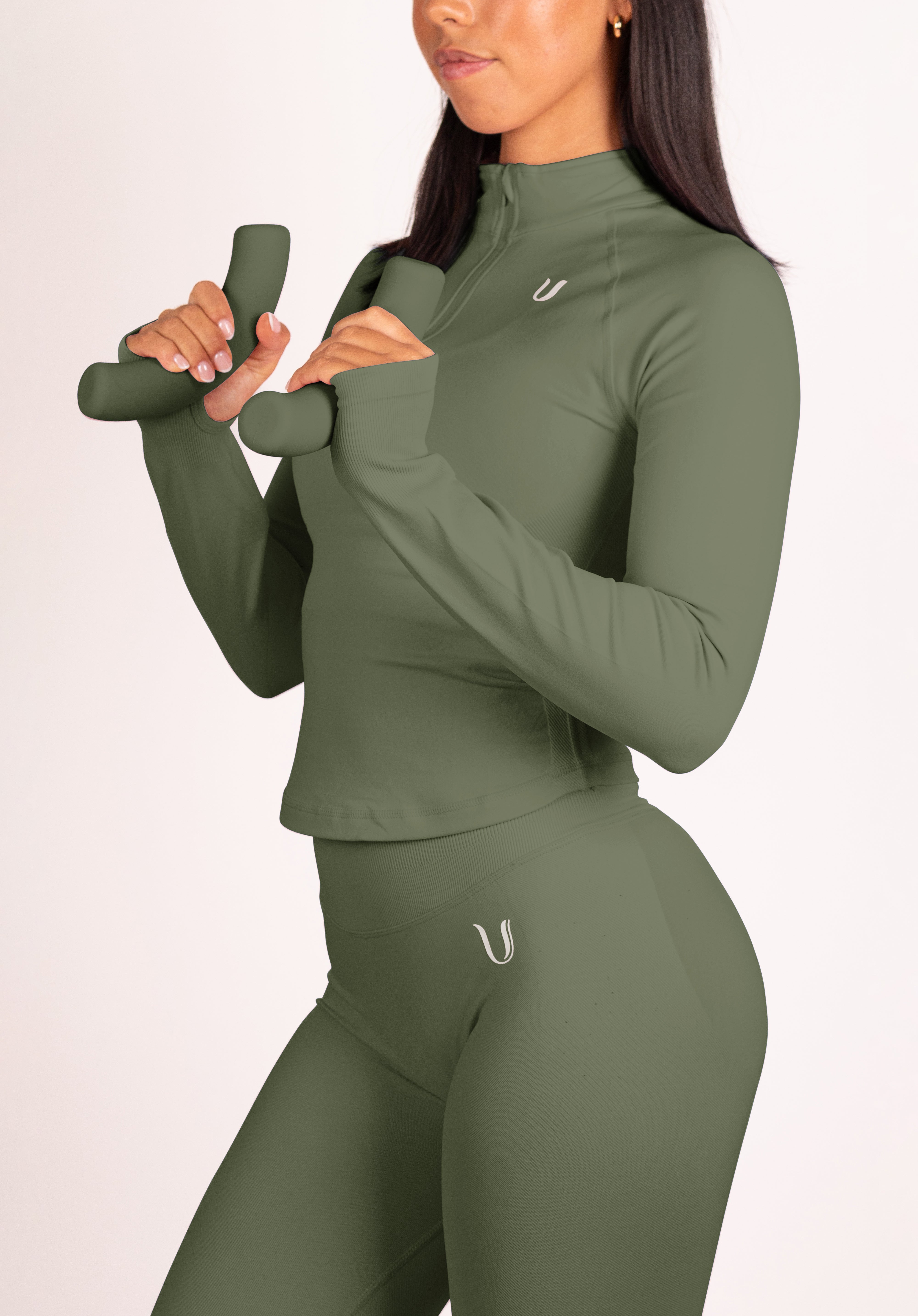 Beau | Premium High Performance Scrunch Leggings - Green
