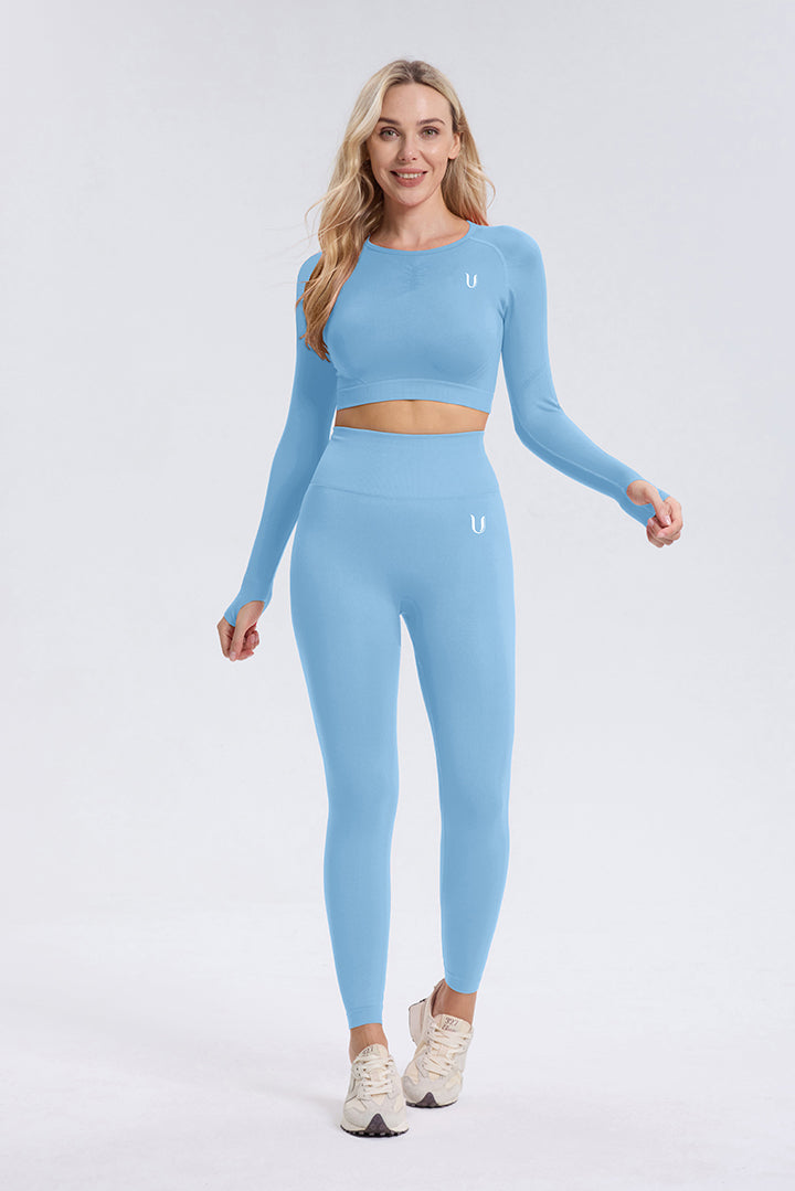 Maeve | High Waist Scrunch Leggings - Himmelblau