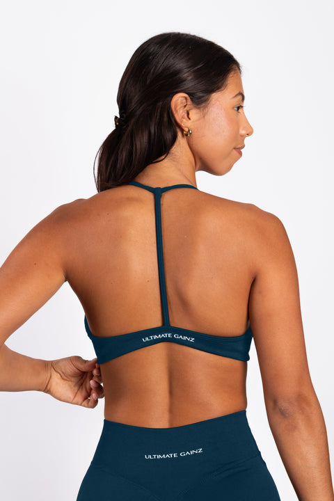 Nova | Seamless Open Back Bra – Blue