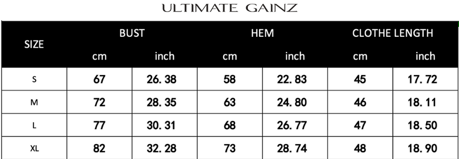 Size chart