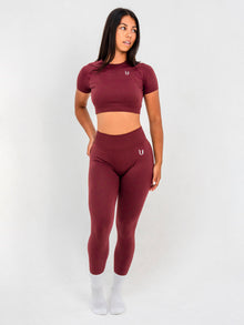 Luna | Premium Seamless Crop Top - Wijnrood