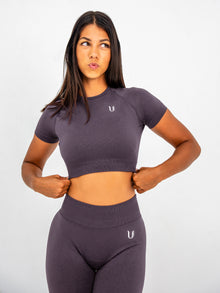 Luna | Premium Seamless Crop Top - Oudpaars