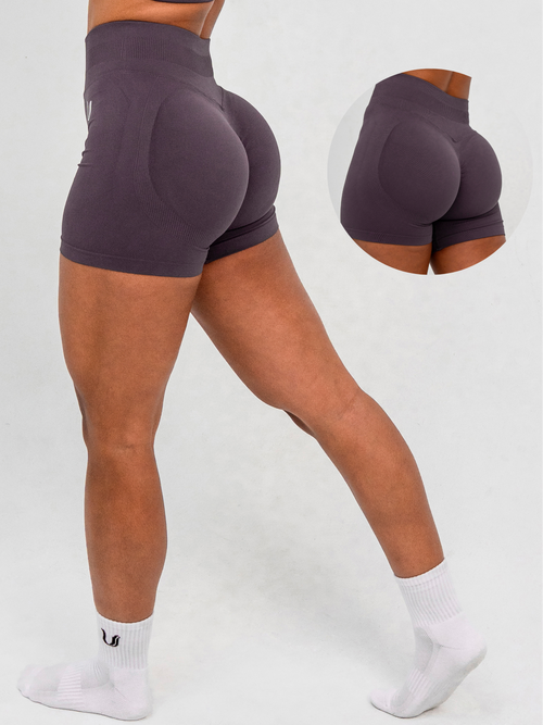 Luna | Premium Seamless Scrunch Short - Dusty Purple