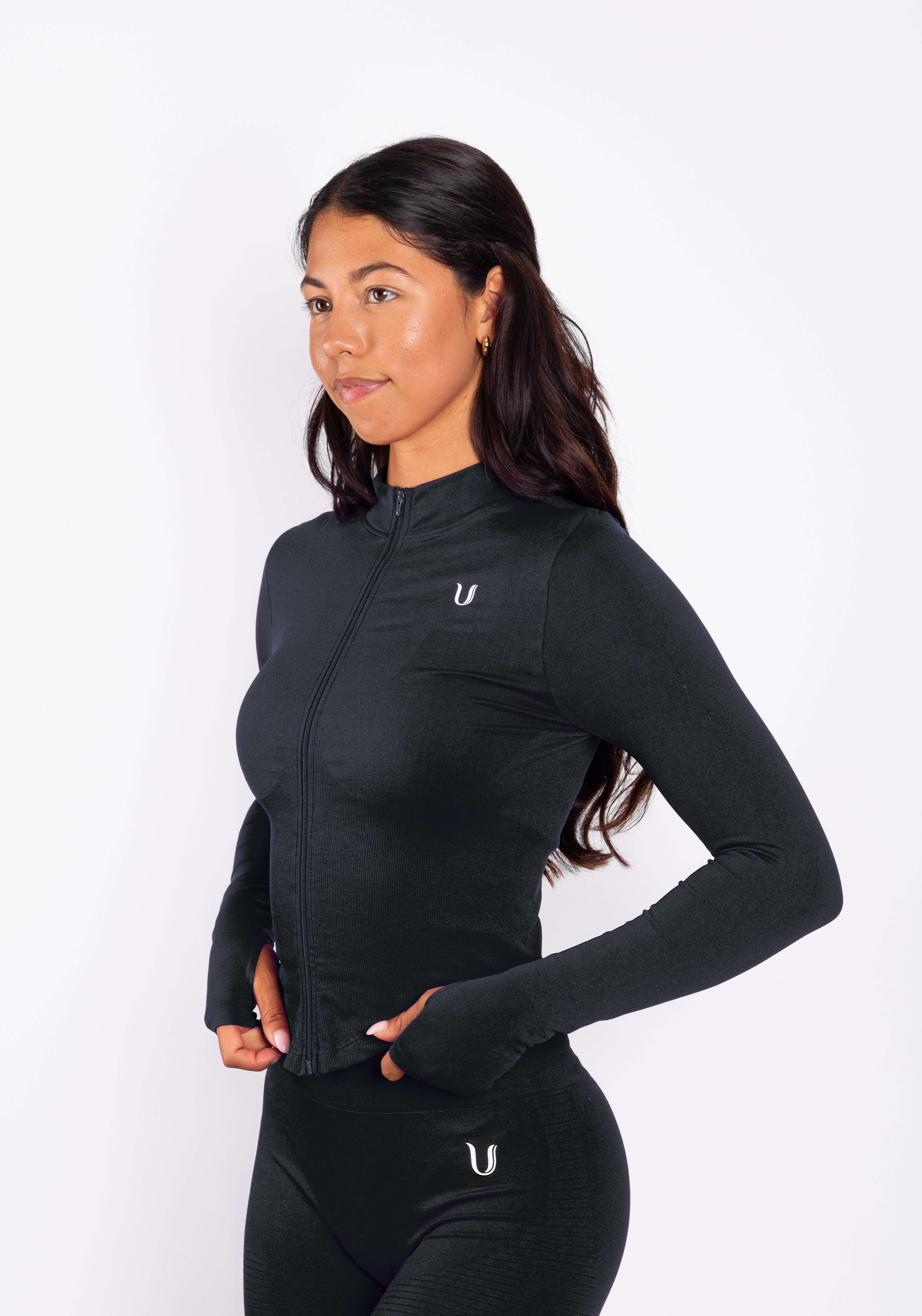Bibi | Ribbed Seamless Zip Jacket – Red