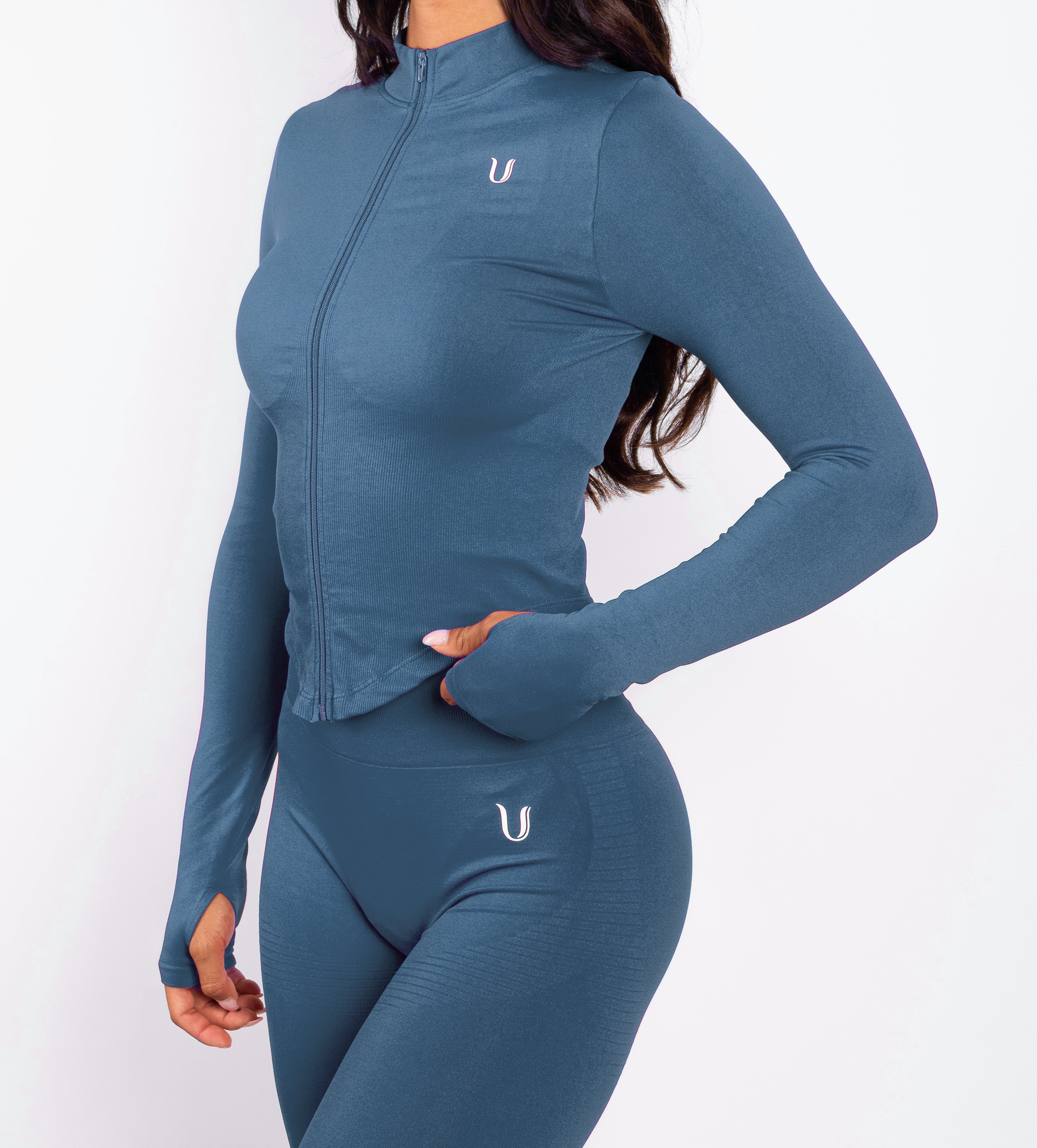 Bibi | Ribbed Seamless Zip Jacket – Red