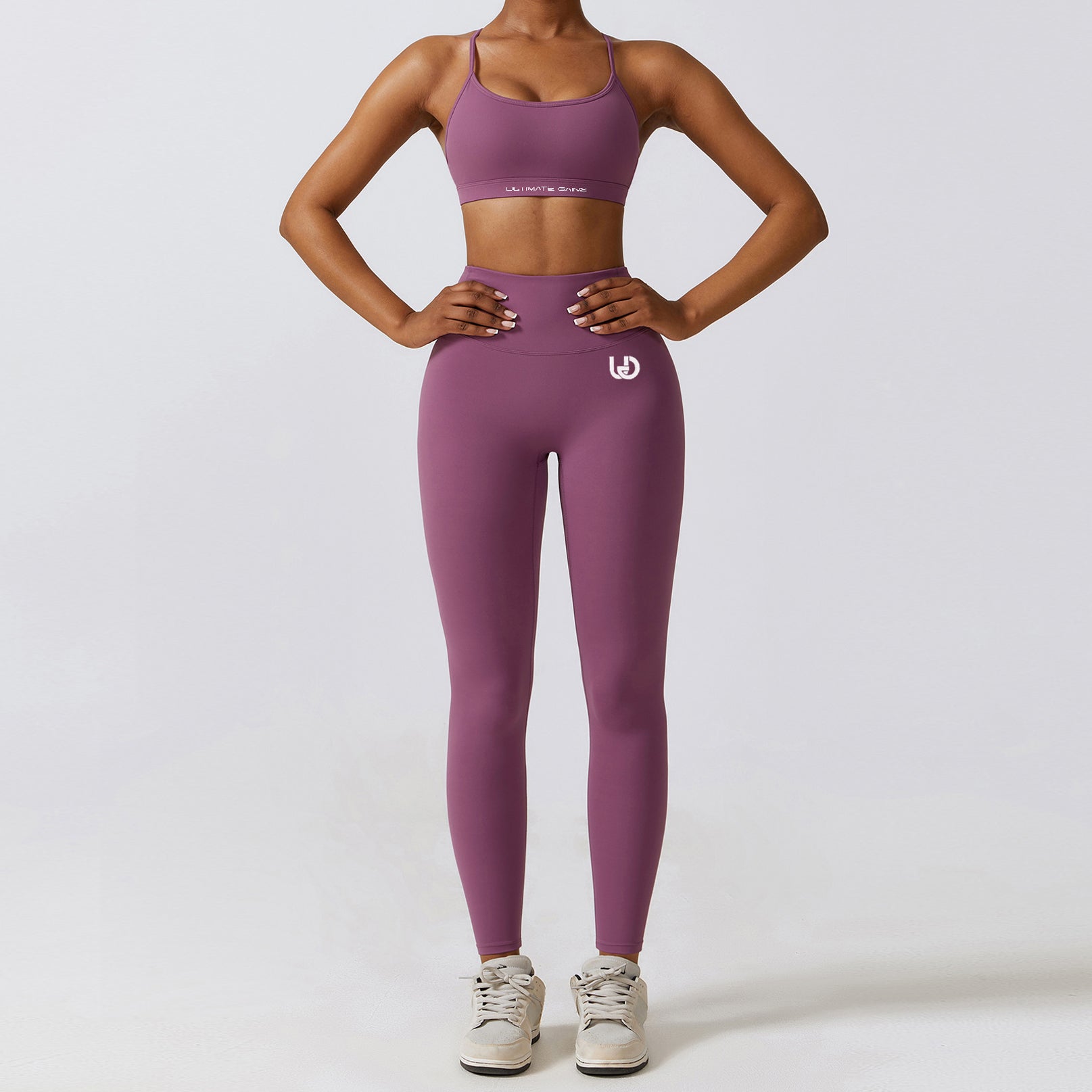  Hailey Set | Seamless Top Legging - LightPurple