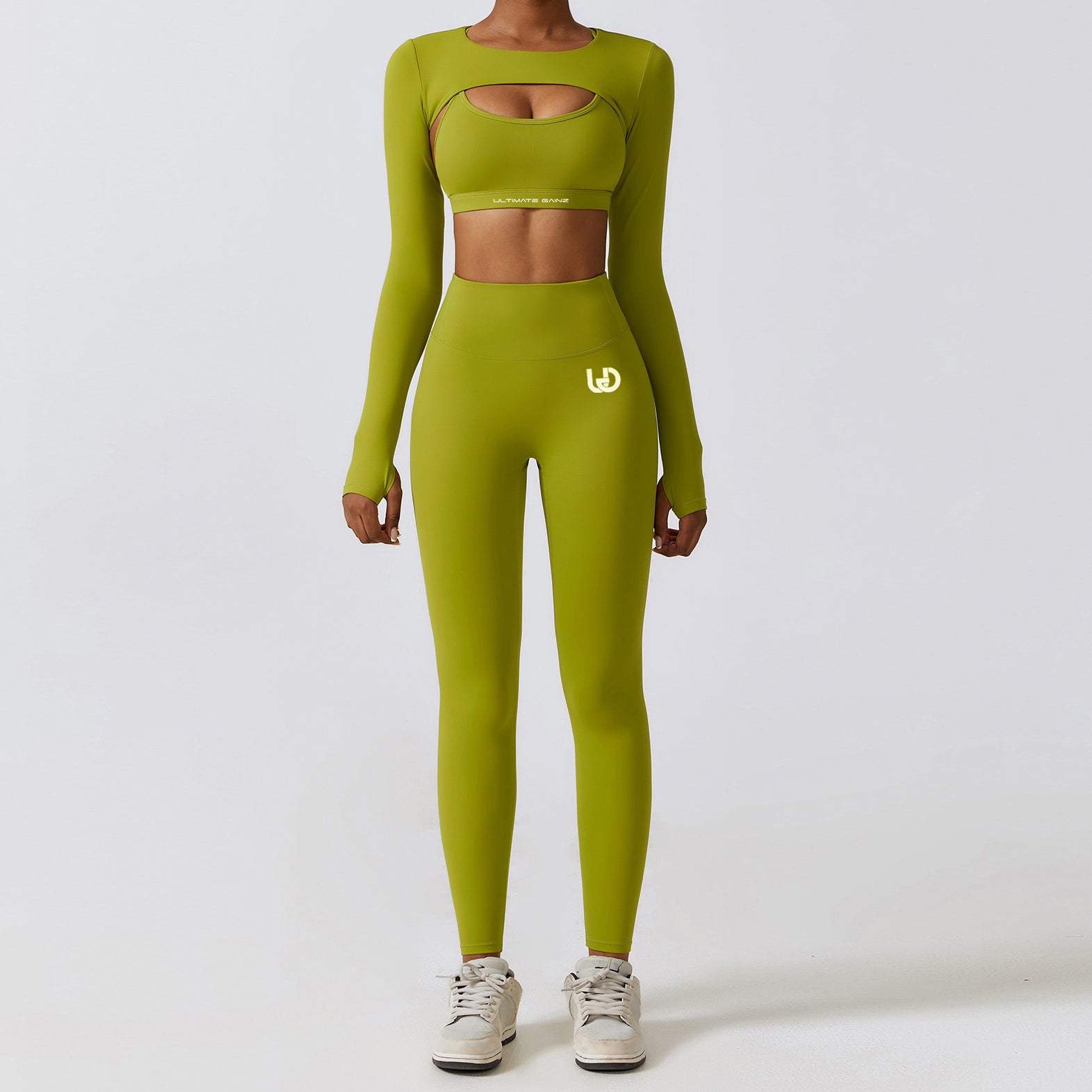 Hailey | Lange Mouwen Crop Top - Groen