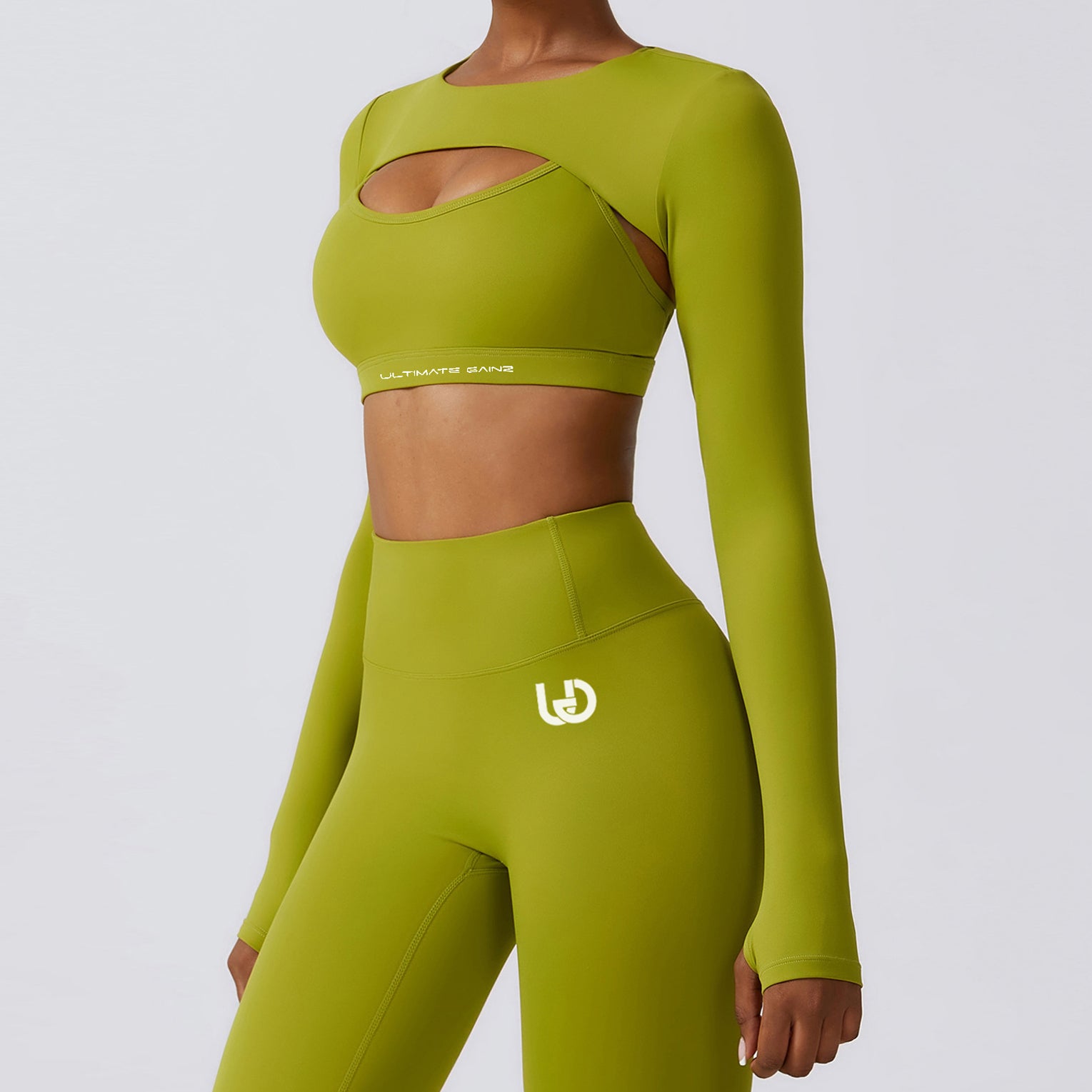 Hailey | Lange Mouwen Crop Top - Groen