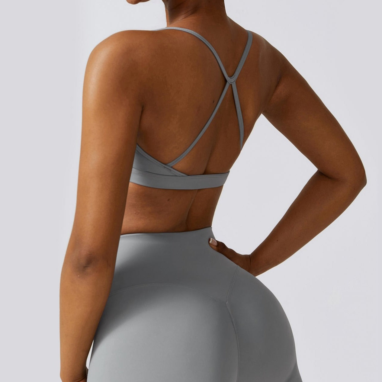 Hailey | Cross-Back Sports BH - Lichtgrijs