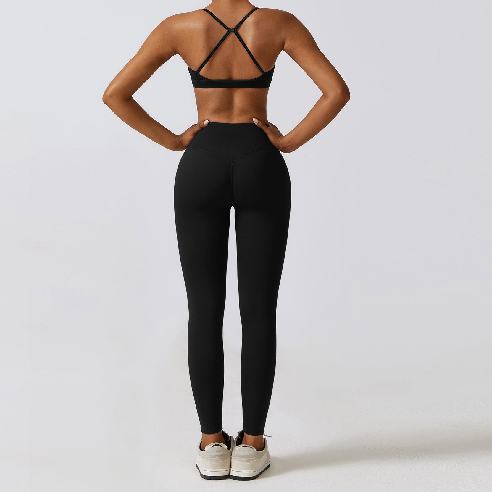 Hailey Set | Naadloze Top Legging - Zwart