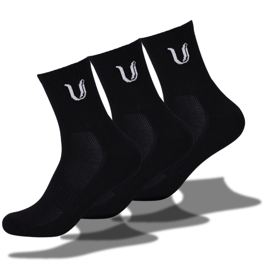 Ultimate Gainz - Chaussettes de Performance Unisexes - Blanc 3 Paires