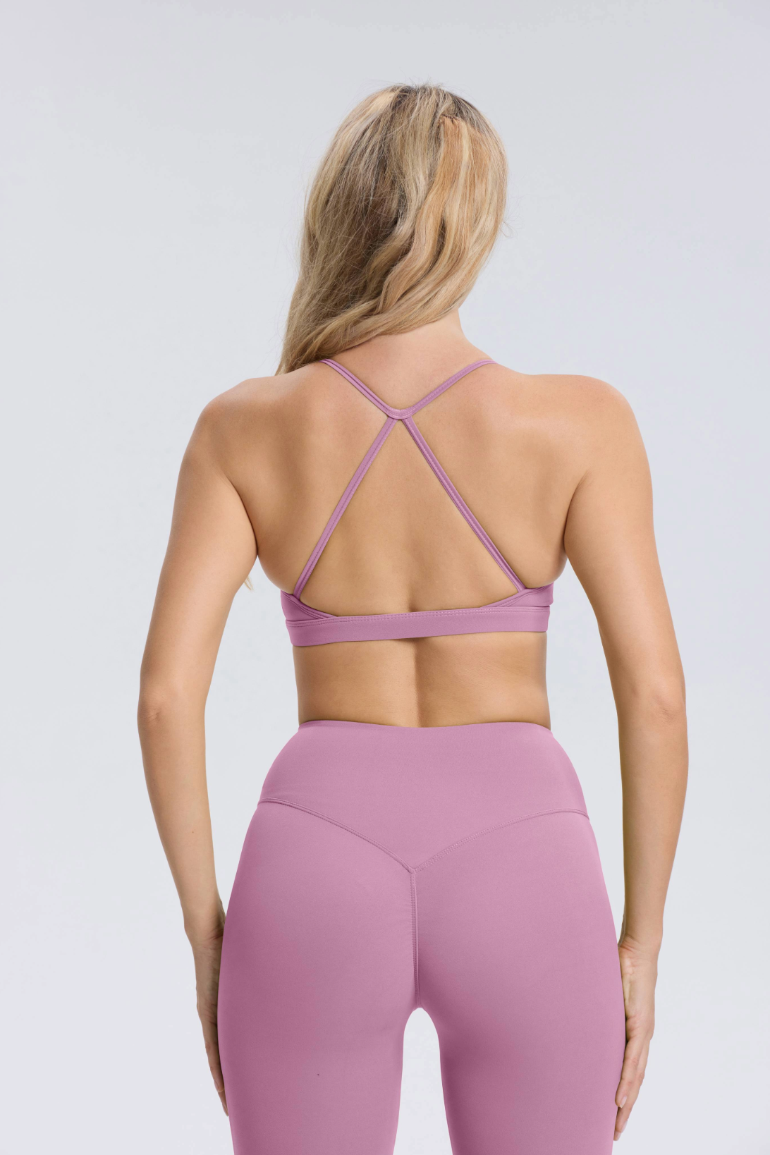 Hailey-Set | Nahtlos Top Leggings Set - Hellviolett