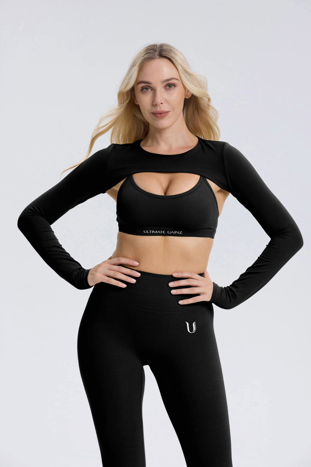 Hailey | Crop Top à Manches Longues - Noir