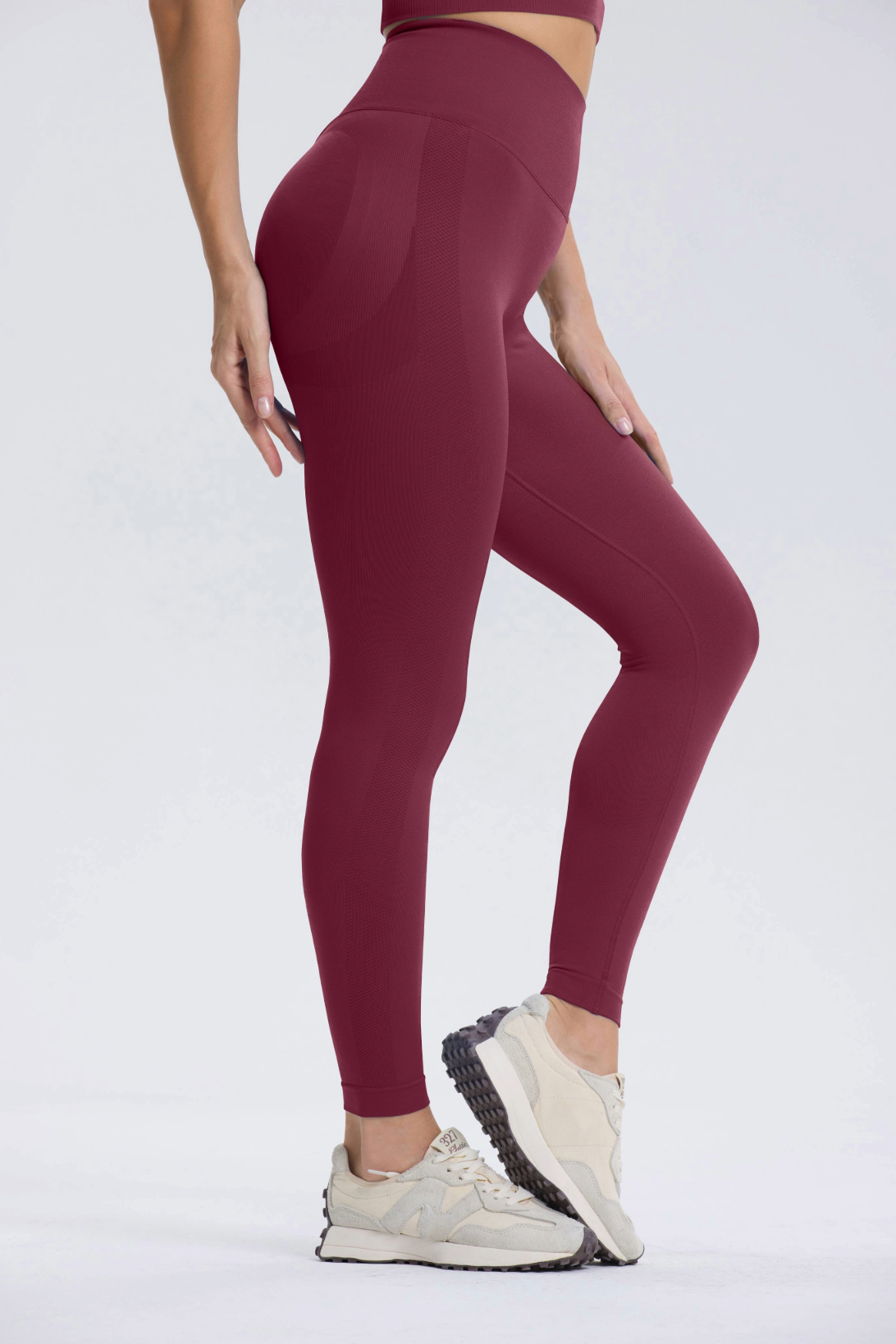 Leonie | Premium Scrunch Legging - Wijnrood