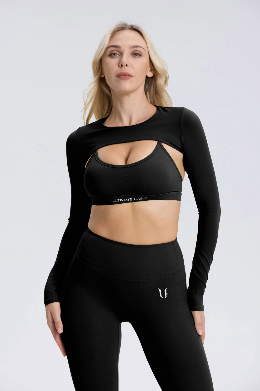 Hailey | Crop Top à Manches Longues - Noir