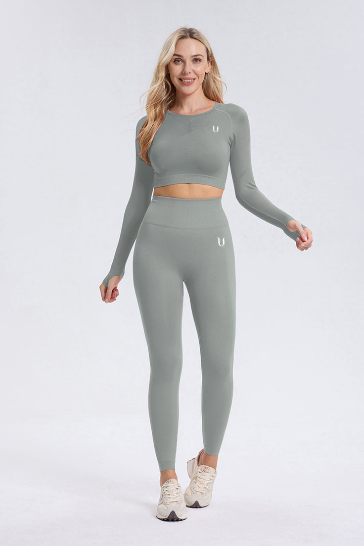 Maeve | High Waist Scrunch Leggings - Grau